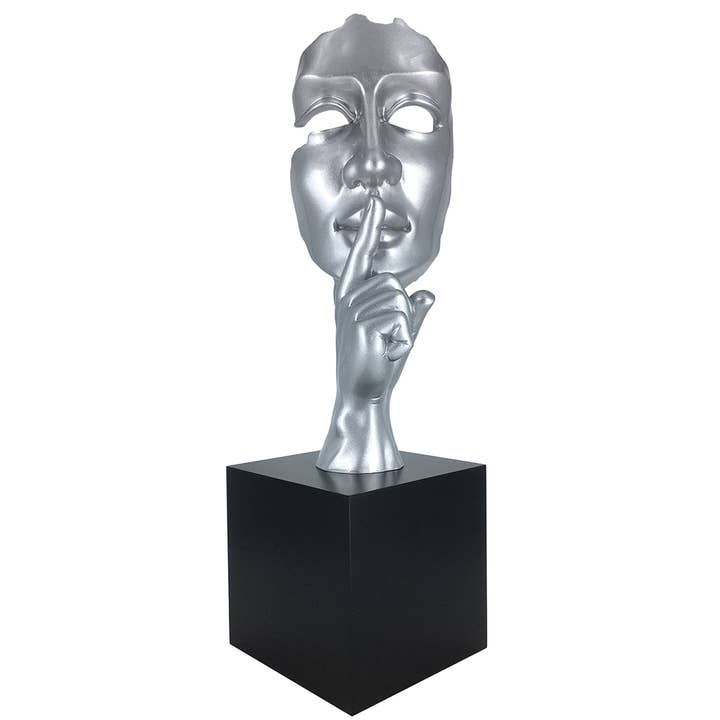 SILENCE SILVER - Handbeschilderd kunstbeeldje voor wholesale door JULIARTE