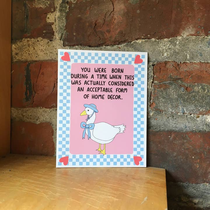 Bangs & Teeth - Wholesale Birthday Card - 1990s Goose Birthday Card - Funny Birthday Card, 80s card1