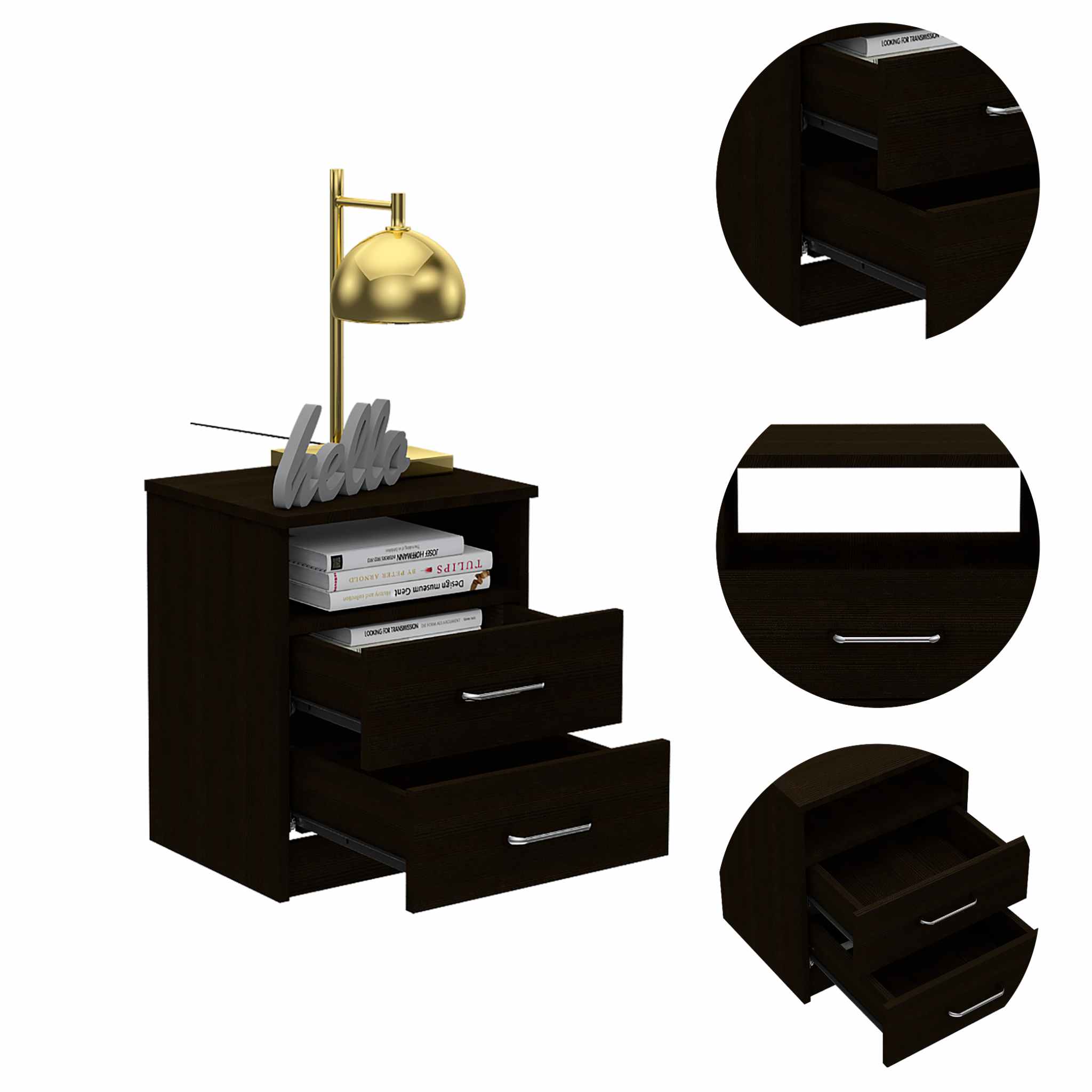 Depot E-Shop - Wholesale Bedroom Furniture - Salento Nightstand, 2 Drawers5