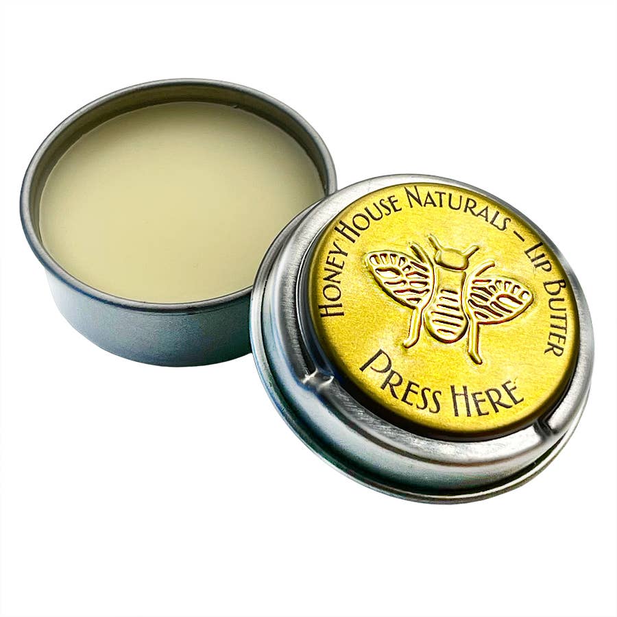 Honey House Naturals - Wholesale Lip Balm - Lip Butter TIN - Pop Top Lid Copper Pot Display - 36 Pieces11