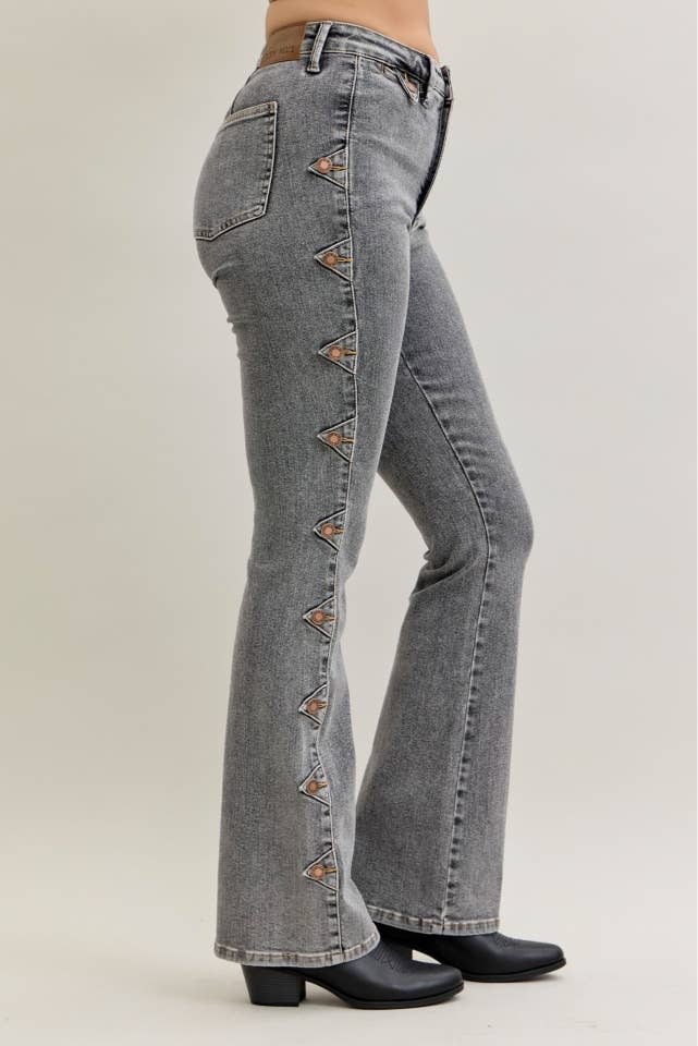 GRY HW Bootcut Western Side Seam & Coin Pkt Detail for wholesale on Faire4