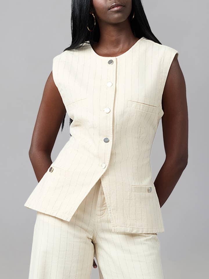 EMMA-SL Denim Vests for wholesale by LOLA DENIM