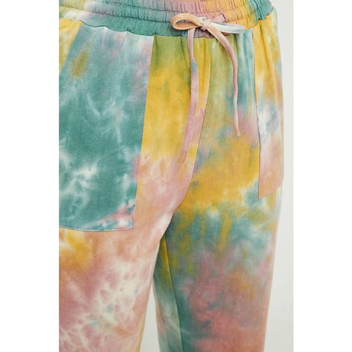 Pink Mix Womens Patch Pocket Tie-Dye Joggers for wholesale on Faire
