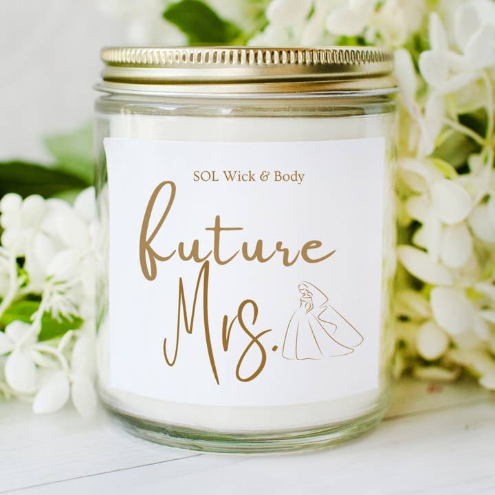 Vela de soja en tarro transparente de 8 onzas de Future Mrs. para venta al por mayor de Indiva Fragrance Studio