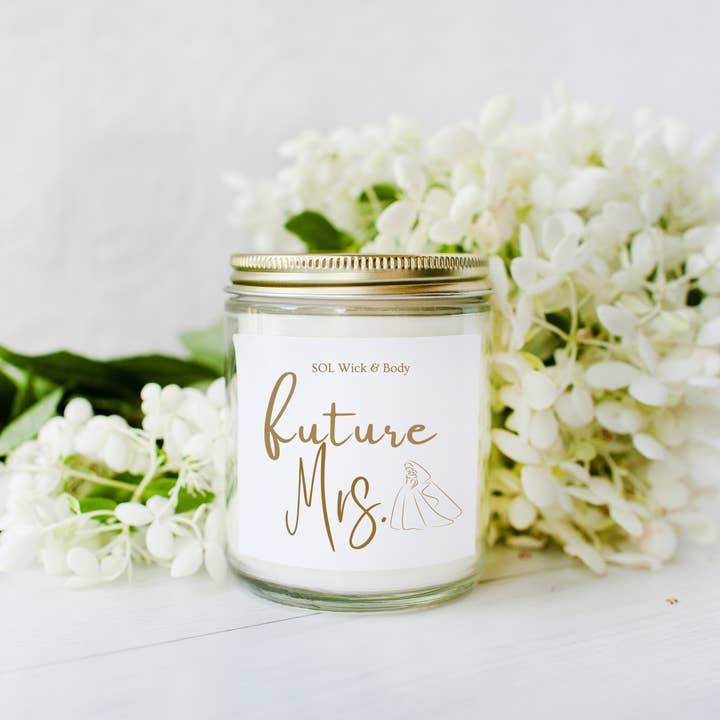 Indiva Fragrance Studio - Wholesale Jar/Filled Candle - Future Mrs. 8 oz. Clear Jar Soy Candle