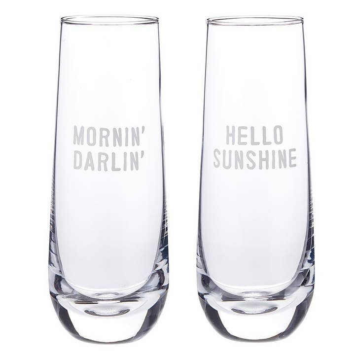 Santa Barbara Design Studio by Creative Brands - Wholesale Cocktail/Liquor Glass - Face to Face Mimosa Glass Set - Juice Cleanse