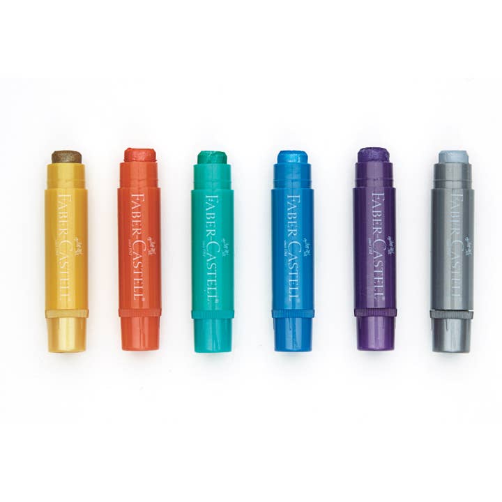 6 bâtonnets de gel métalliques - Bâtonnets de couleur solubles dans l'eau pour enfants pour la vente par Faber-Castell / Creativity for Kids