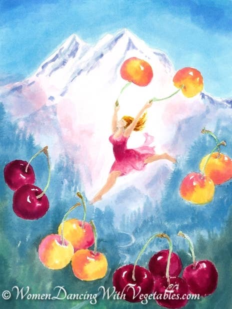 Cherries for wholesale by Women Dancing with Vegetables. Becoming Lighter