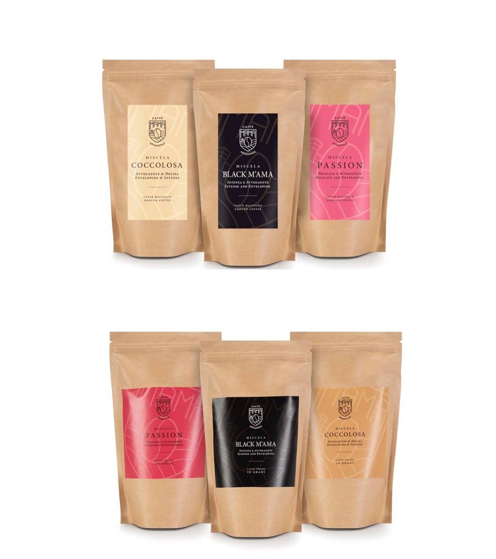 Cafe srls - Wholesale Coffee Beans - M'AMA PREMIUM PACK 250g x 48 pcs of coffee beans and ground