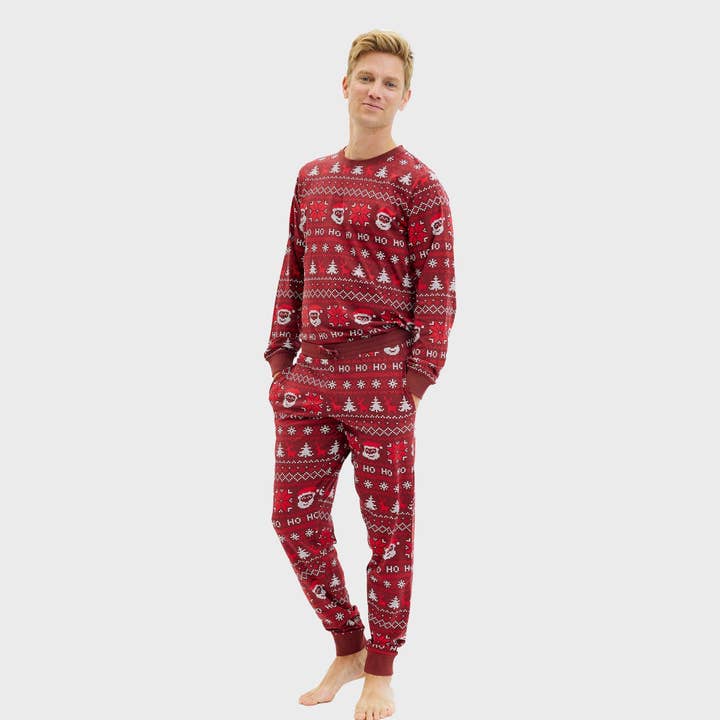 Happy Seasons - Wholesale Sleepwear Set - Men's - Ho Ho Ho Christmas Pajamas – Men