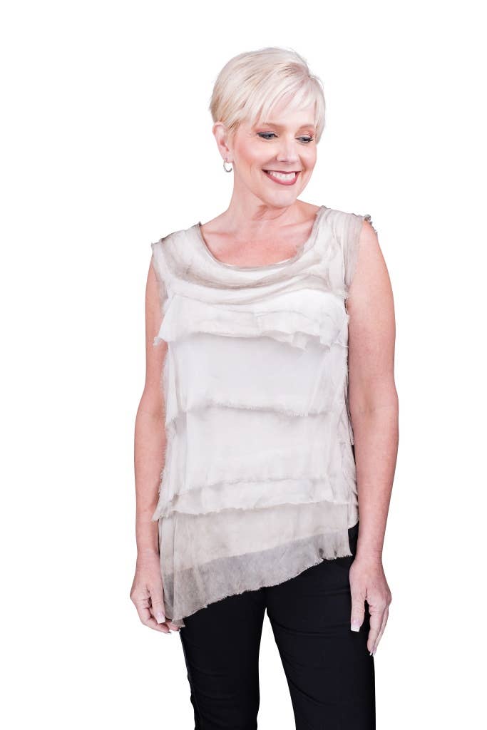 TINA Stephens Italy/Tees By Tina - Wholesale Blouse - Women's - Arianna Silk Ruffle Top (BT205)9