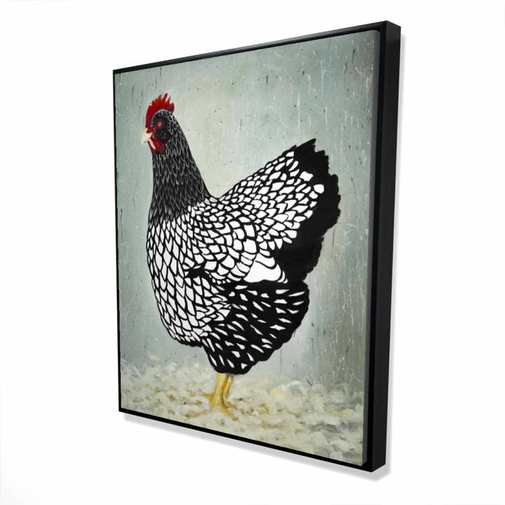 Azul Gallina Wyandotte | impresión enmarcada sobre lienzo 48 «x 60" de venta al por mayor en Faire