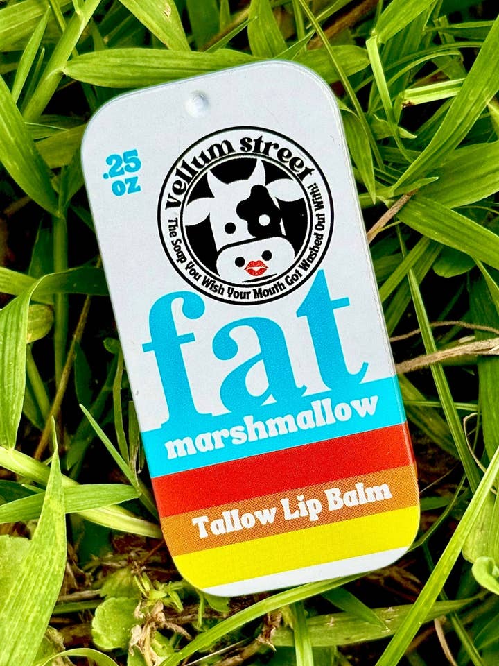 fat marshmallow .25 oz TALLOW LIP BALM for wholesale by Vellum Street