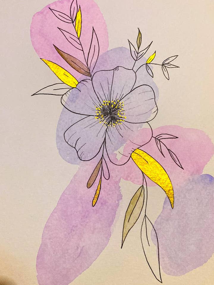 Purple Flower Watercolor Original for wholesale by O’Hartigan Designs