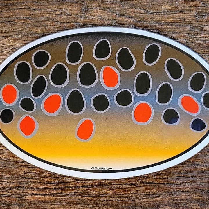Brown Trout Skin Sticker for wholesale by creeknuts.com