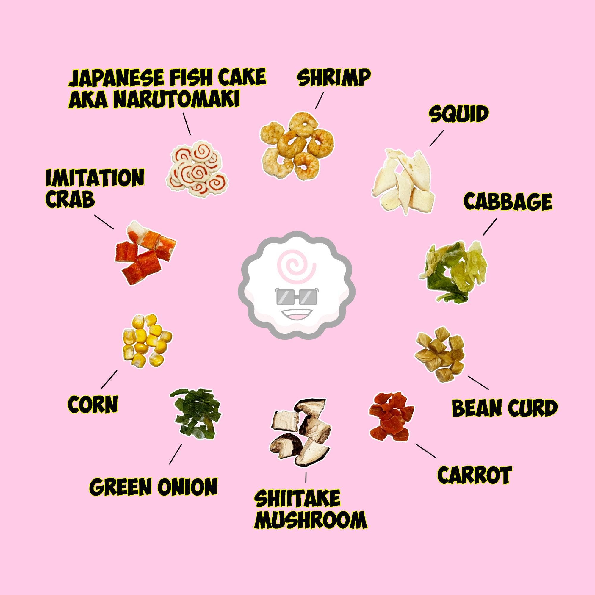 Ramen Bae - Wholesale Dried/Dehydrated Vegetables - Classic Seafood and Vegetables Dried Toppings Mix - 14 oz1