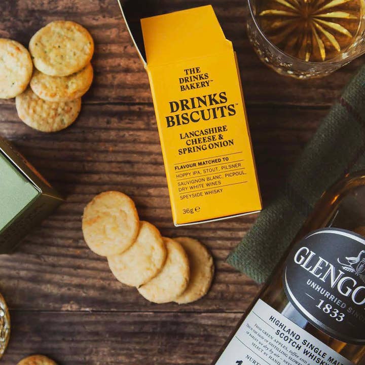 The Drinks Bakery – Engroshandel Cookie – Drikkevarer Kiks - Lancashire ost & forårsløg 36g