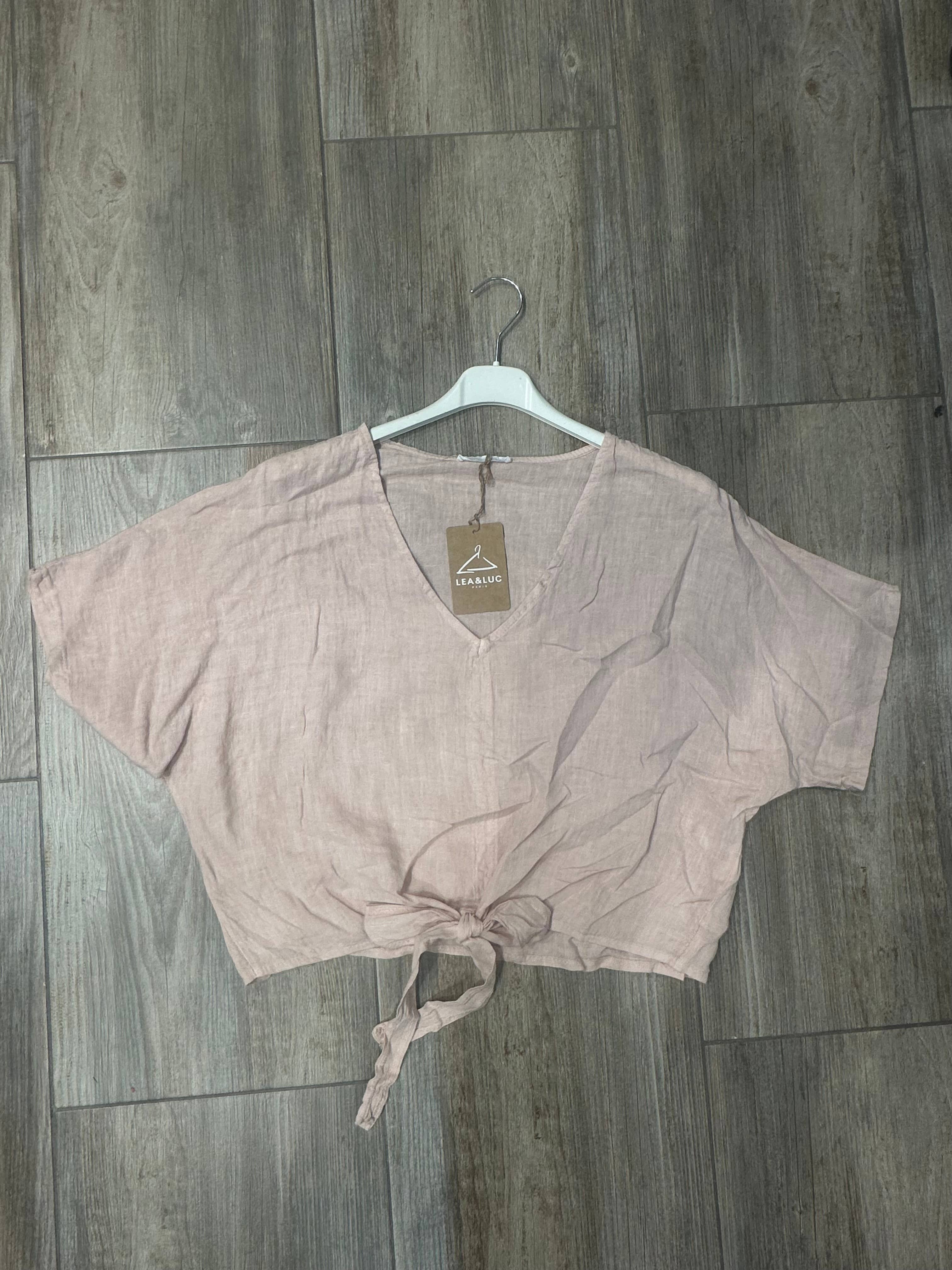 LÉA & LUC - Wholesale Overhemd met knopen - Dames - 100% linnen blouse met korte mouwen REF. 2507120