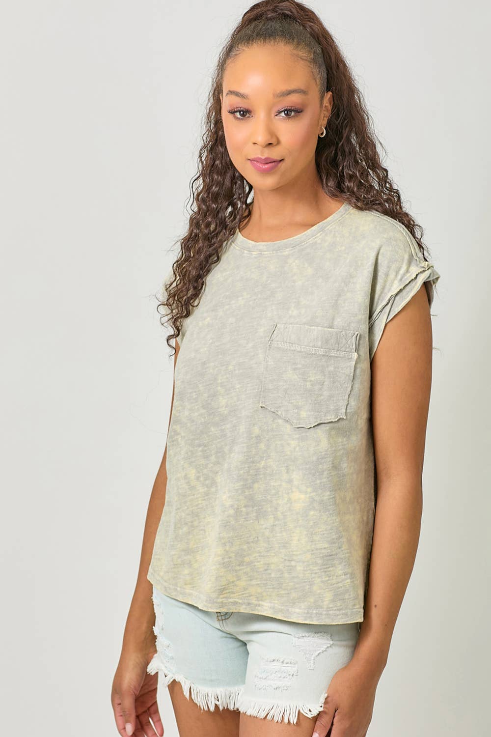 Mystree - Wholesale T-Shirt - Women's - 61119 Washed Slouchy Essential Tee