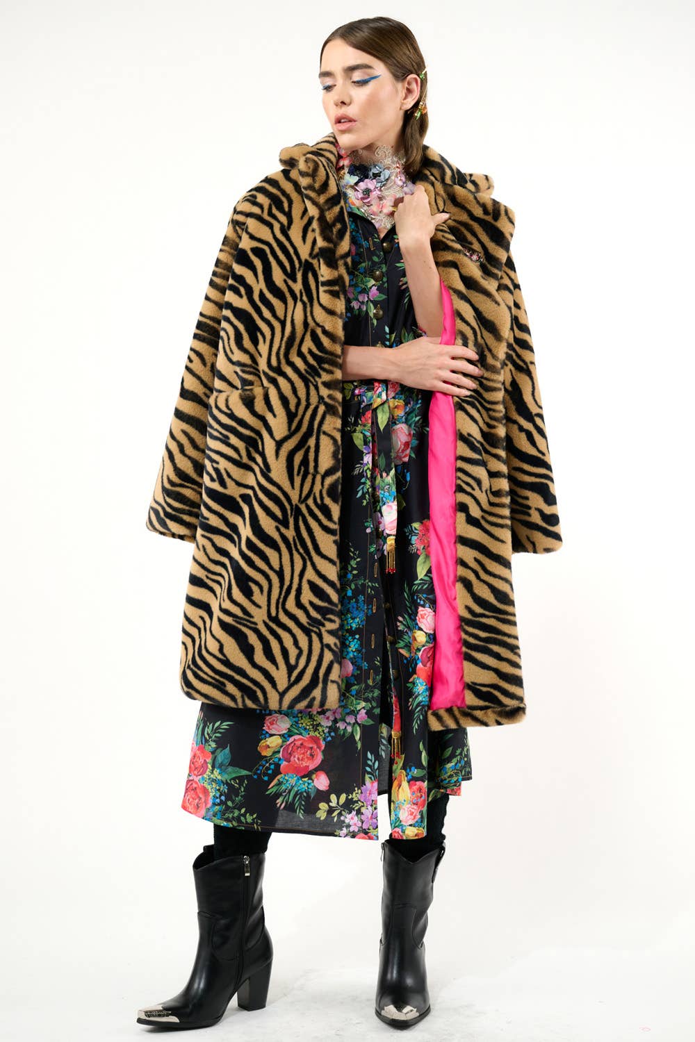 Black Floral Zinnia Shirt-Dress for wholesale on Faire17