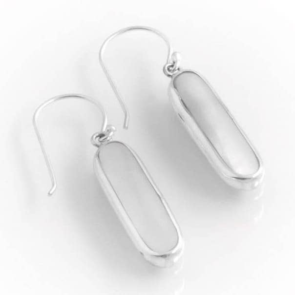 Pendente Ovale In Argento E Madreperla Bianca per la vendita all'ingrosso da parte di El Expreso de Oriente