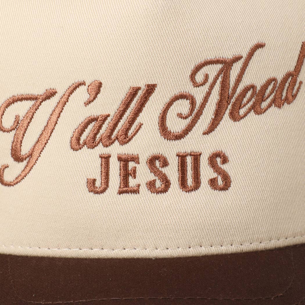 Fashion City - Wholesale Trucker Hat - Unisex - Y'all Need Jesus Lettering Embroidered Trucker Hat5