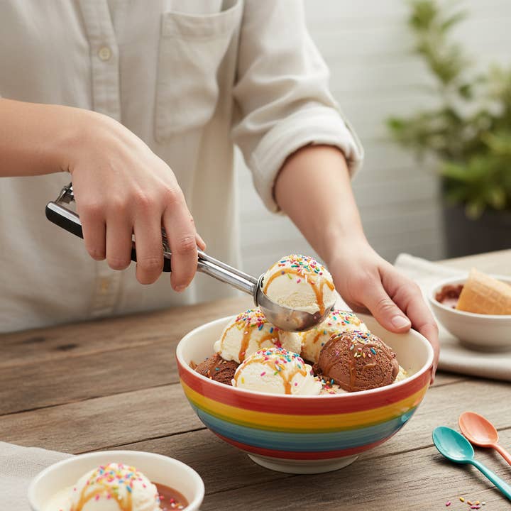 Kadra Kitchenware - Wholesale Ice Cream Scoop - Millvado SS Medium Ice Cream Scoop Soft Grip - Black1