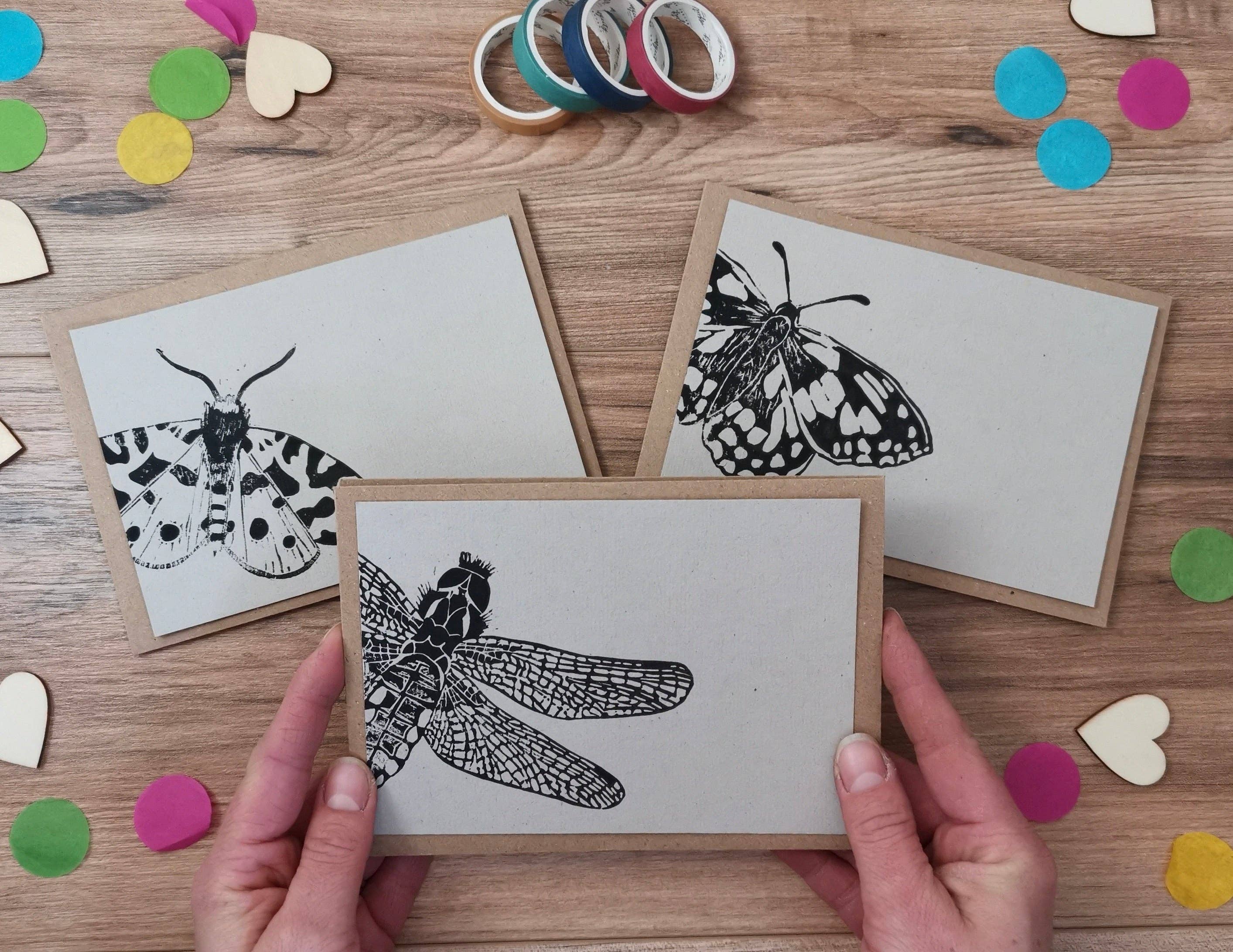 Jackdaw and Bear - Wholesale Stationery/Notecard Set - Insect notecards, a6 notelets6