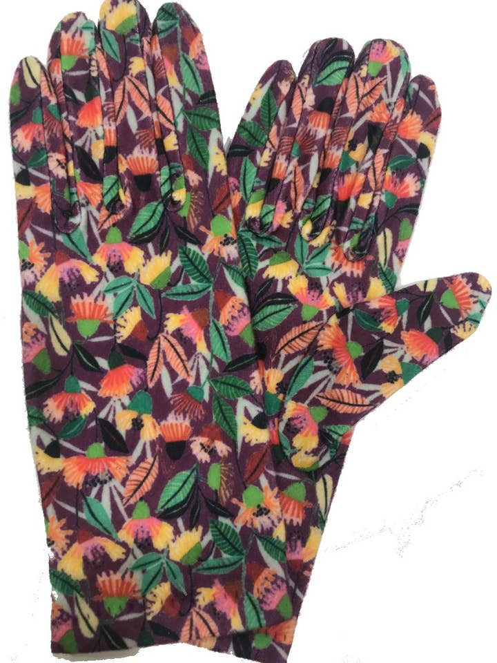 Gants femme Polaire Fleurs Sita Wine pour la vente par LES PETITS CAPRICES