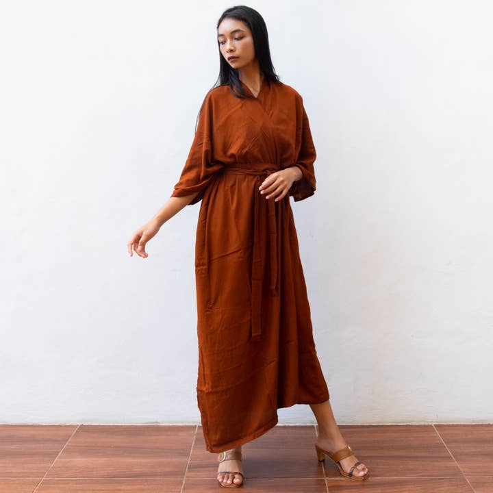 Bali Harvest - Wholesale Swim Cover Up - Women's - Rayon Kimono Cover Up (Copper) - Bikini Outer Beach Sun Robe