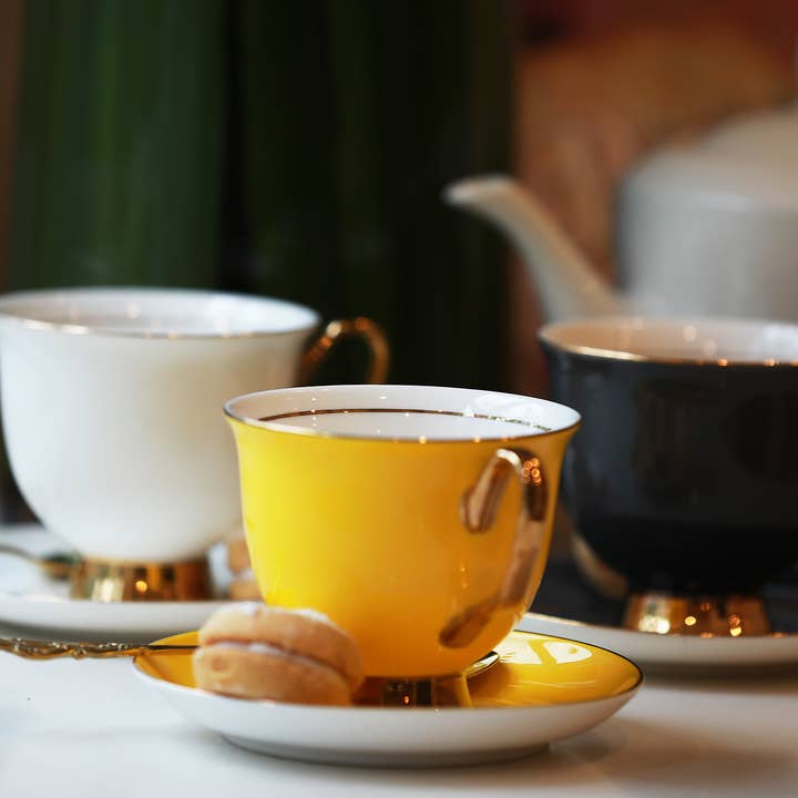 LyndalT - Wholesale Coffee/Tea Cup - XL Yellow Teacup and Saucer - 375mL2