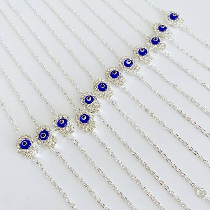 Evileyefavor - Wholesale Charm/Dangle Bracelet - Hamsa Hand and Evil Eye Gold Silver Link Chain Bracelet3