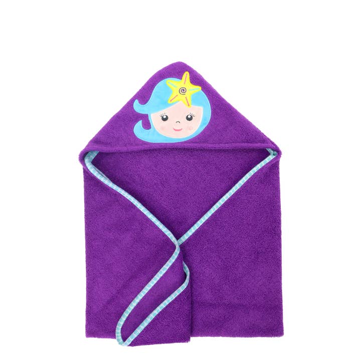 Baby Snow Terry Hooded Bath Towel Mermaid 0-18M for wholesale by ZOOCCHINI