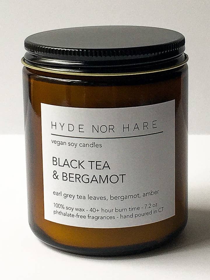 BLACK TEA & BERGAMOT vegan soy candle for wholesale by HYDE NOR HARE