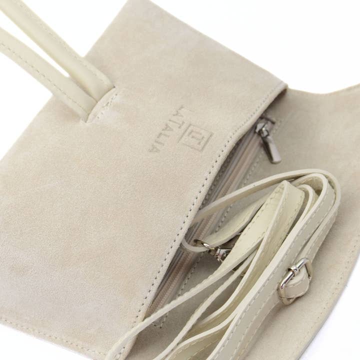 LaTalia – wholesale Axelremsväska – Dam – Mockaväska "Barletta", Beige