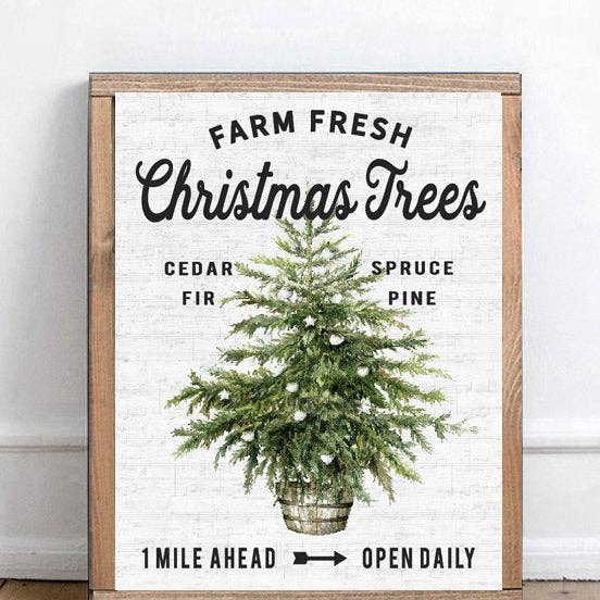 Farm Fresh Christmas Trees One Mile Ahead for wholesale by Lettered & Lined