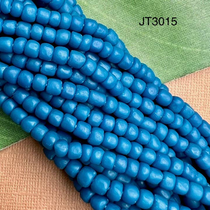 Indonesische Glasperlen - Opak Blau, 5 Stränge für den Großhandel von Bead Goes On