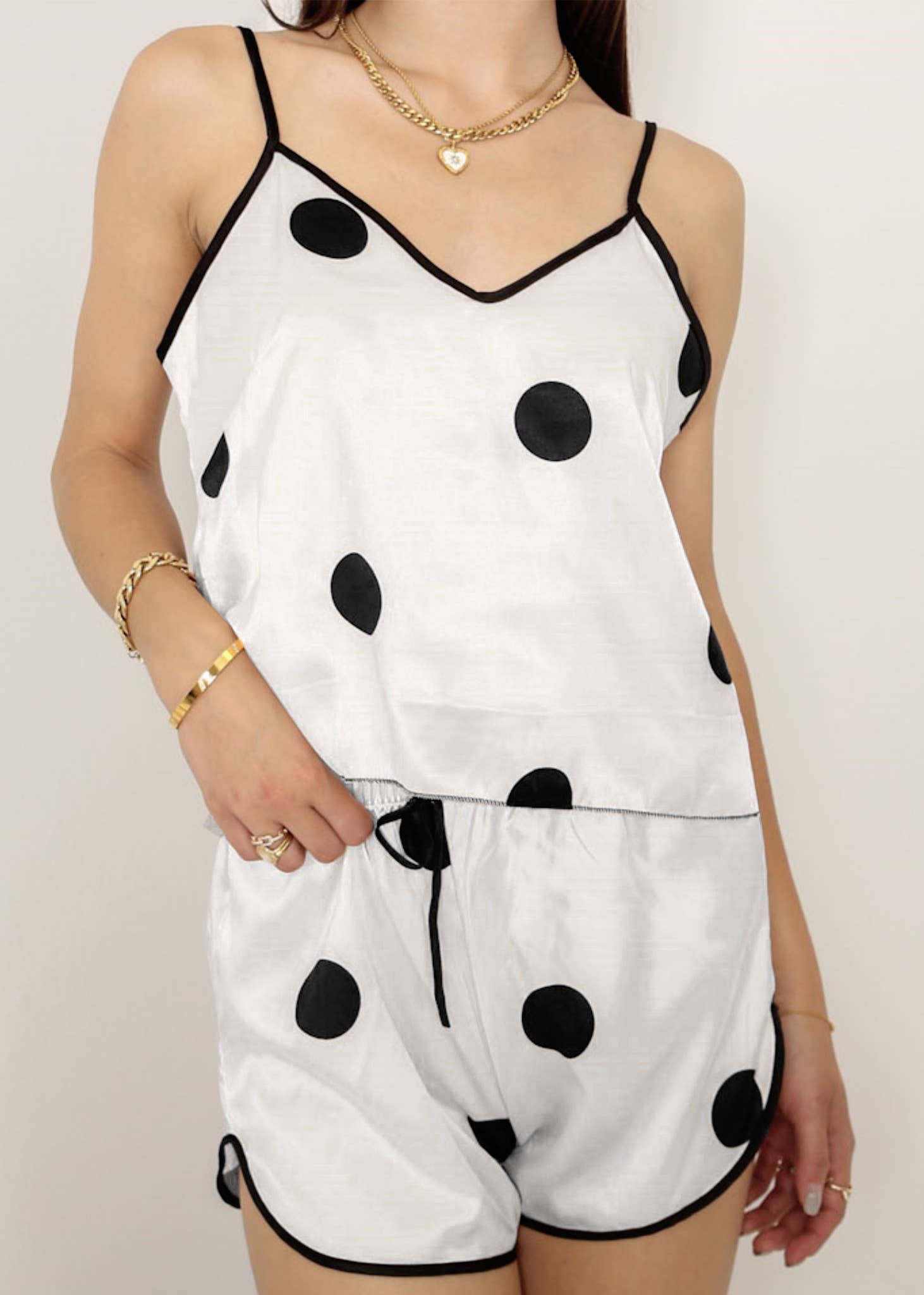 Anna Kaci Wholesale - Wholesale Sleepwear set – Women's - Multi 4 Piece Polka Dot Lounge Pajama Set11