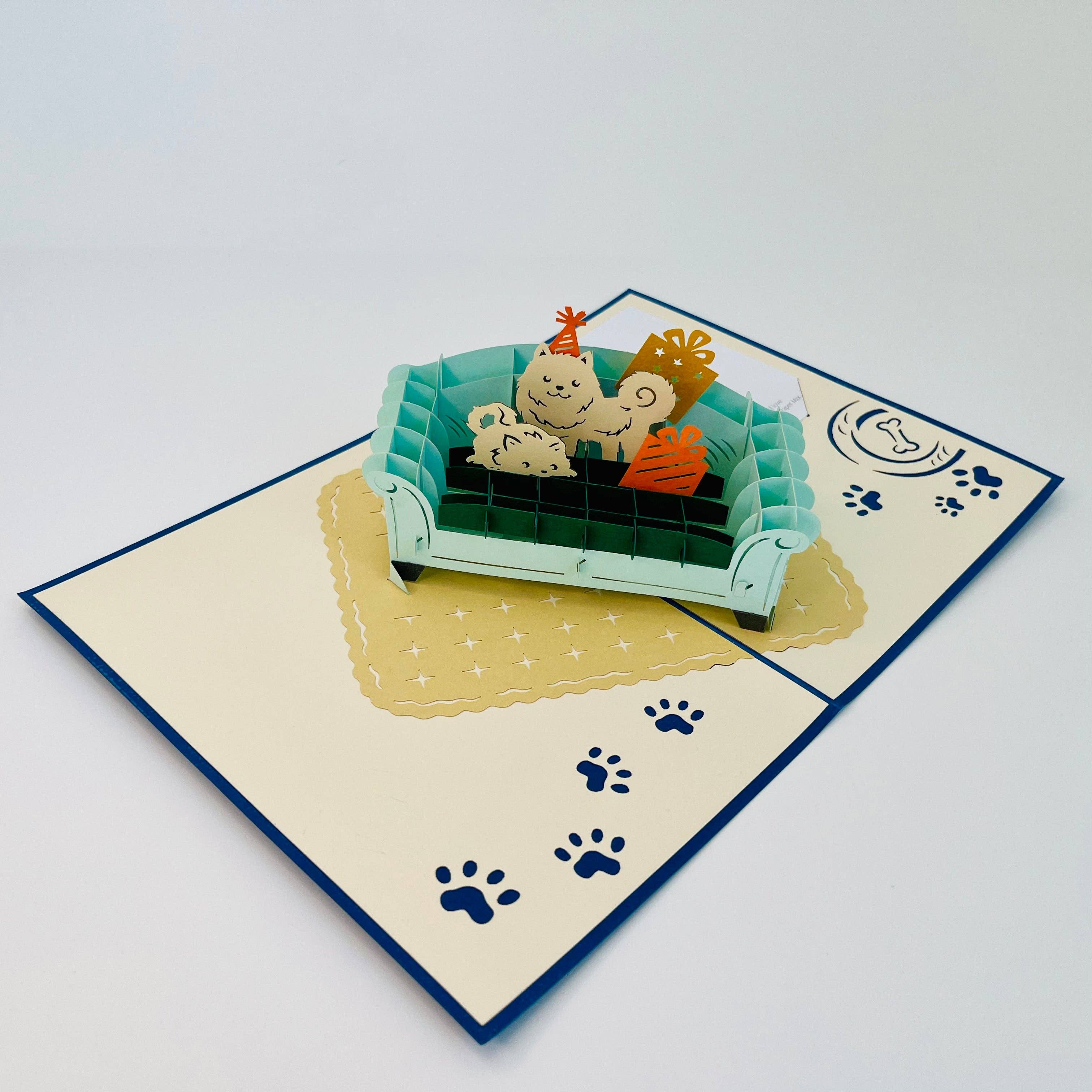 The Paper Mix - Wholesale Birthday Card - Party On Blue Coach POP UP GREETING CARD, 3D Pop Up Card3