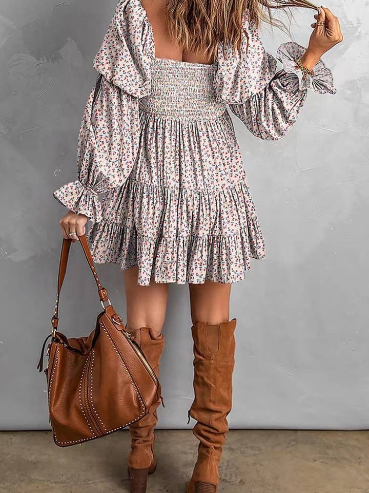 NINEXIS - Wholesale Dress - Women's - CWDSD6417_BOHO DRESSES WITH LONG SLEEVES SHORT STYLES1