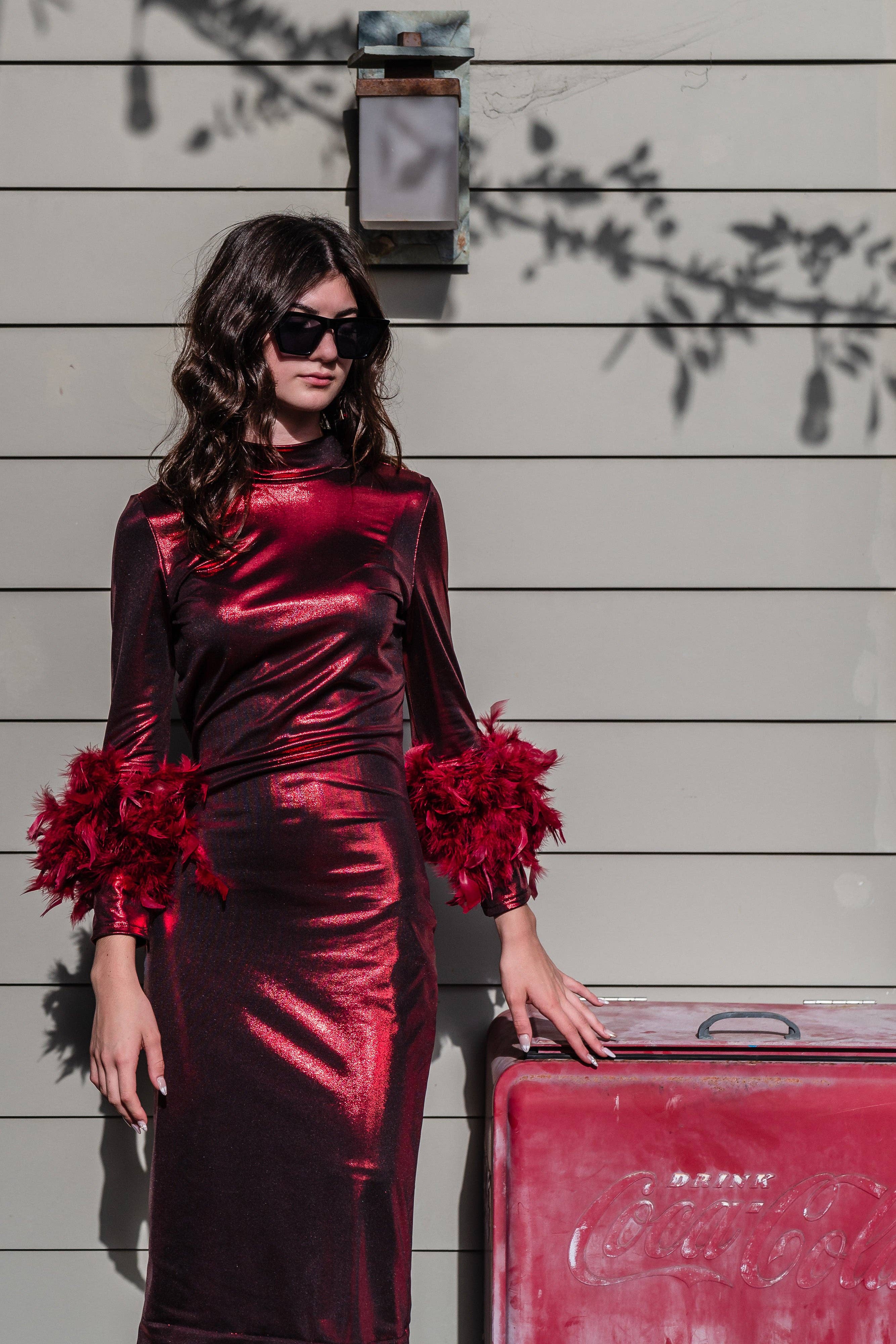 Jennafer Grace - Wholesale Dress - Women's - Julianne Dress in Electric Cherry8