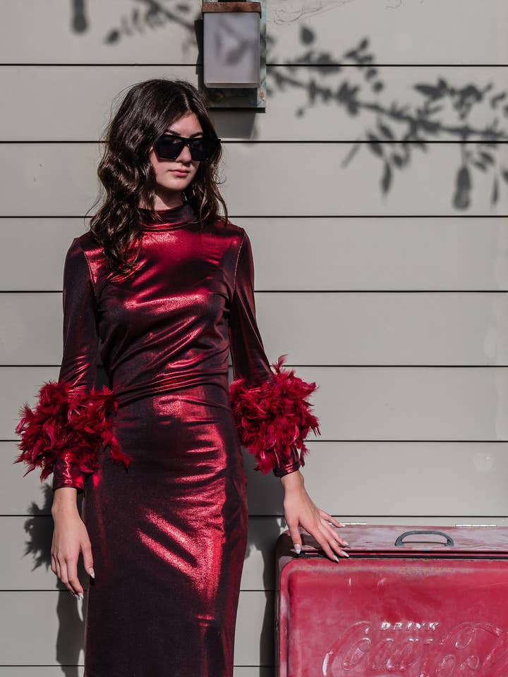 Jennafer Grace - Wholesale Dress - Women's - Julianne Dress in Electric Cherry8