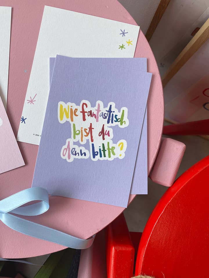 Tarjeta postal "Fantástico 3.0" - Tarjeta tipográfica para venta al por mayor de brushmeetspaper