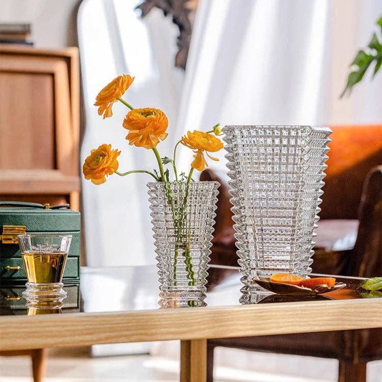 Rustic Reach - Vente Vases - Vase en verre à l'aspect taillé en cristal5