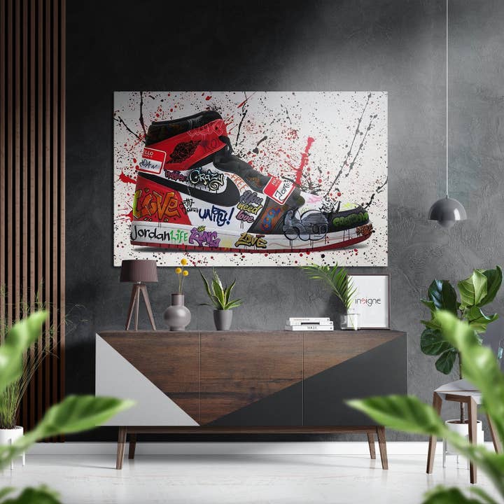 Art mural en aluminium brossé Dibond Sneakers gratuits pour la vente par Insigne