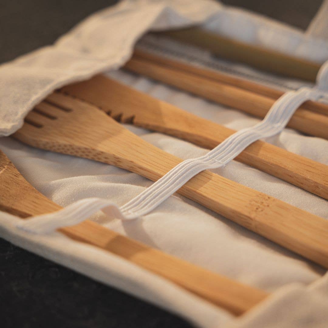 Pandoo - Wholesale Assorted Cutlery Set - Picnic and travel cutlery set | bamboo and cotton2