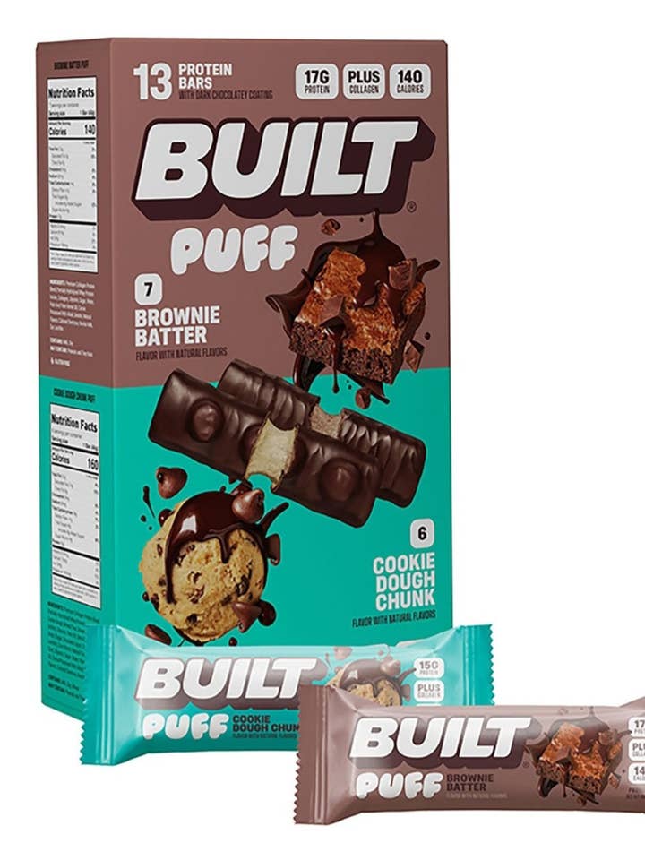 Pack varié de barres protéinées Built Bar Puff & Chunk – 13 unités pour la vente par Majesitc Health