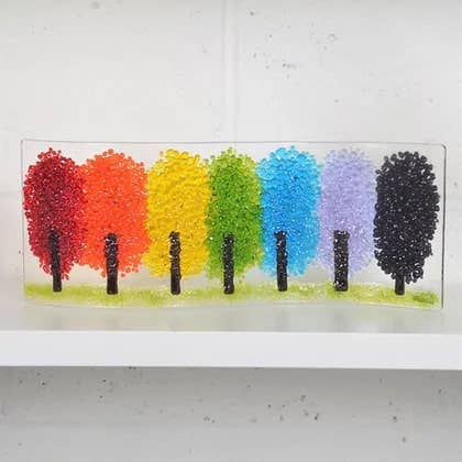 Vidro fundido feito à mão - grande onda arco-íris por atacado de Pam Peters Designs