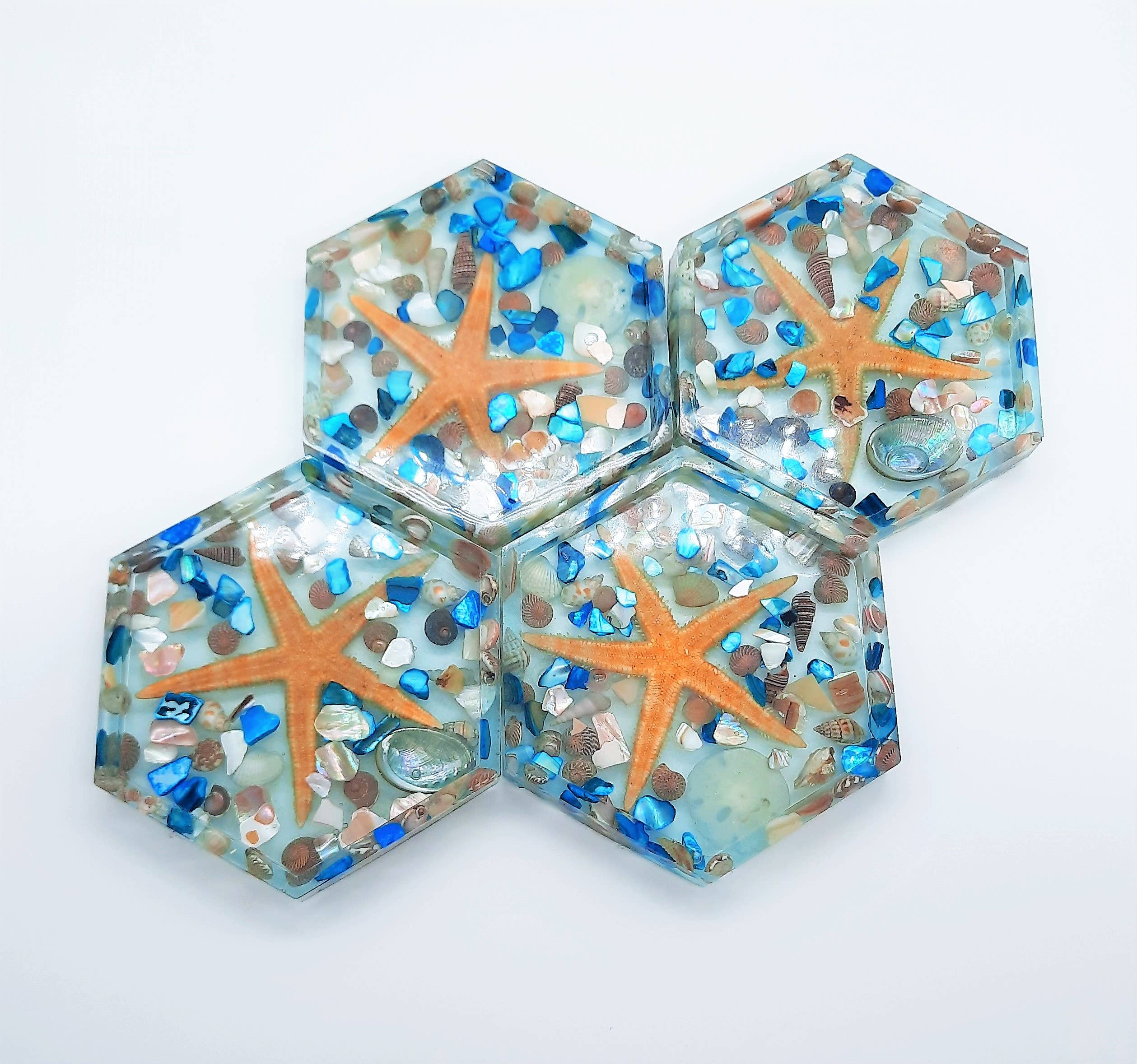 JEMS of the Sea - Wholesale Coasters - Handmade Eco-Friendly Resin Seashell Coasters6