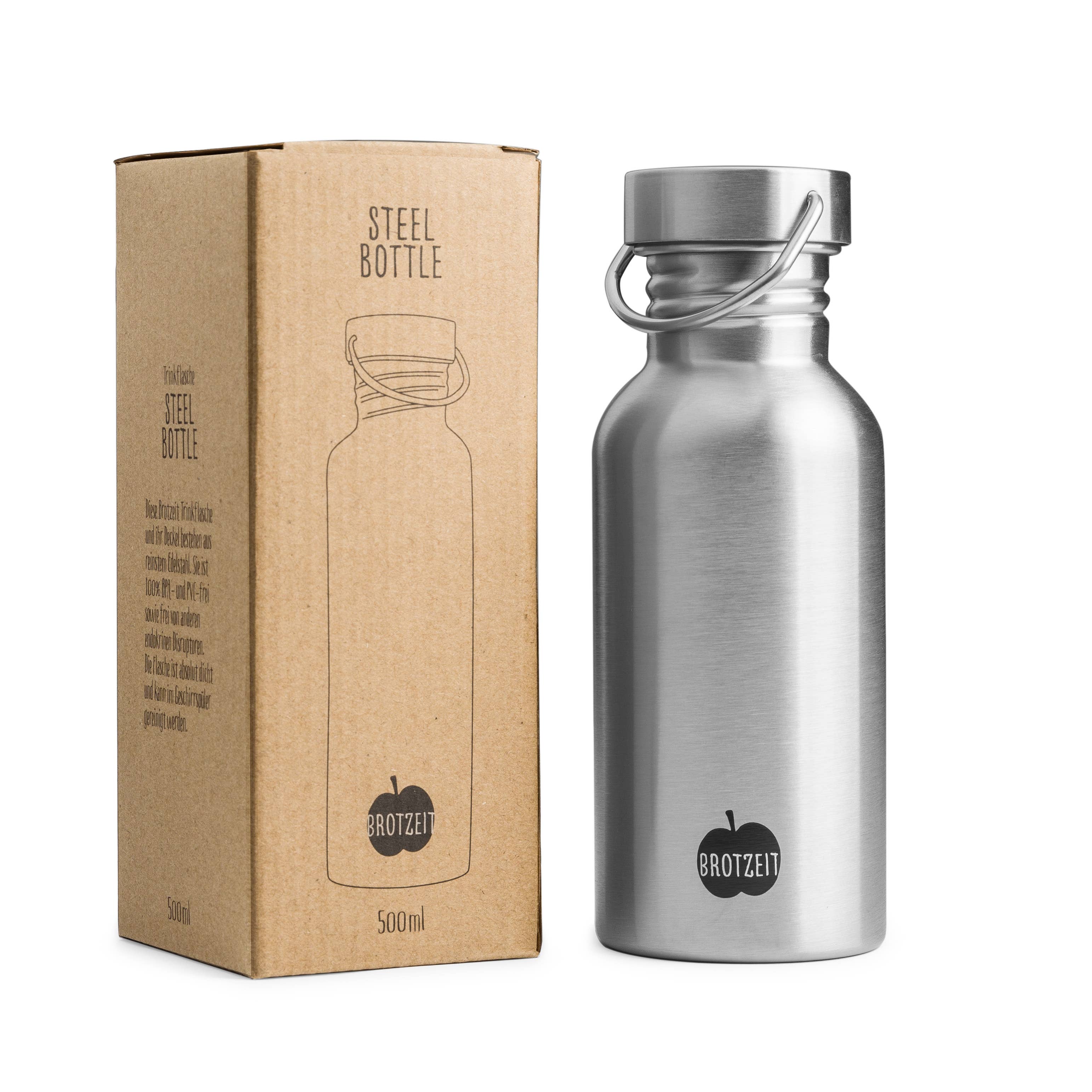 Brotzeit - Wholesale Water Bottle - Brotzeit drinking bottle made of stainless steel plastic-free BPA-free in 314